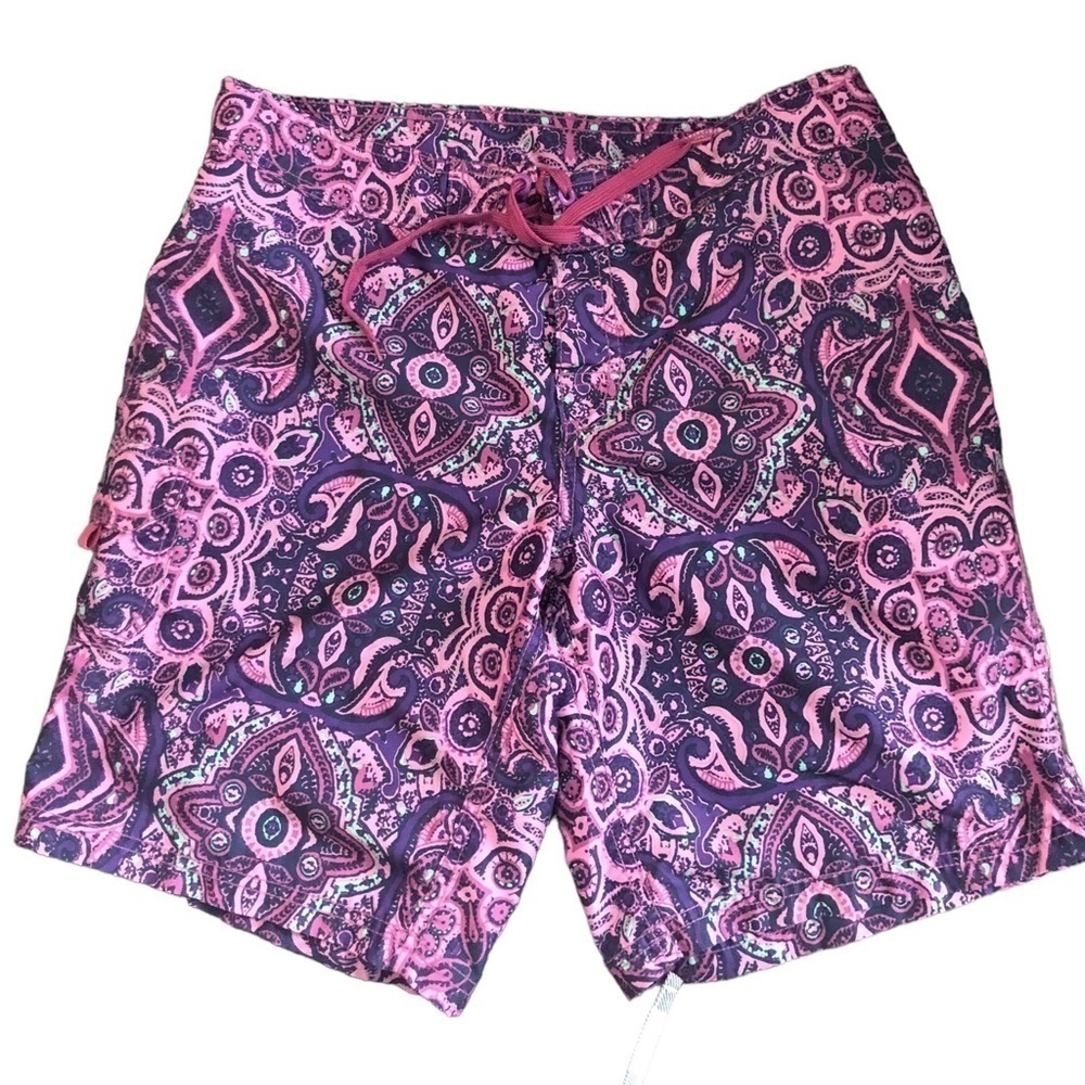Kanu Surf Marina Purple UPF 50+ Active Swim Cargo Board Short Sz. 12 Summer